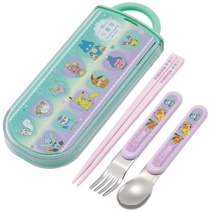 Skater Pokemon Heart Trio Set - Kids Antibacterial Lunch Box Chopsticks Spoon and Fork - Made in Japan- Japan Figure Store - #1 Bring To You The Best Japanese Goods