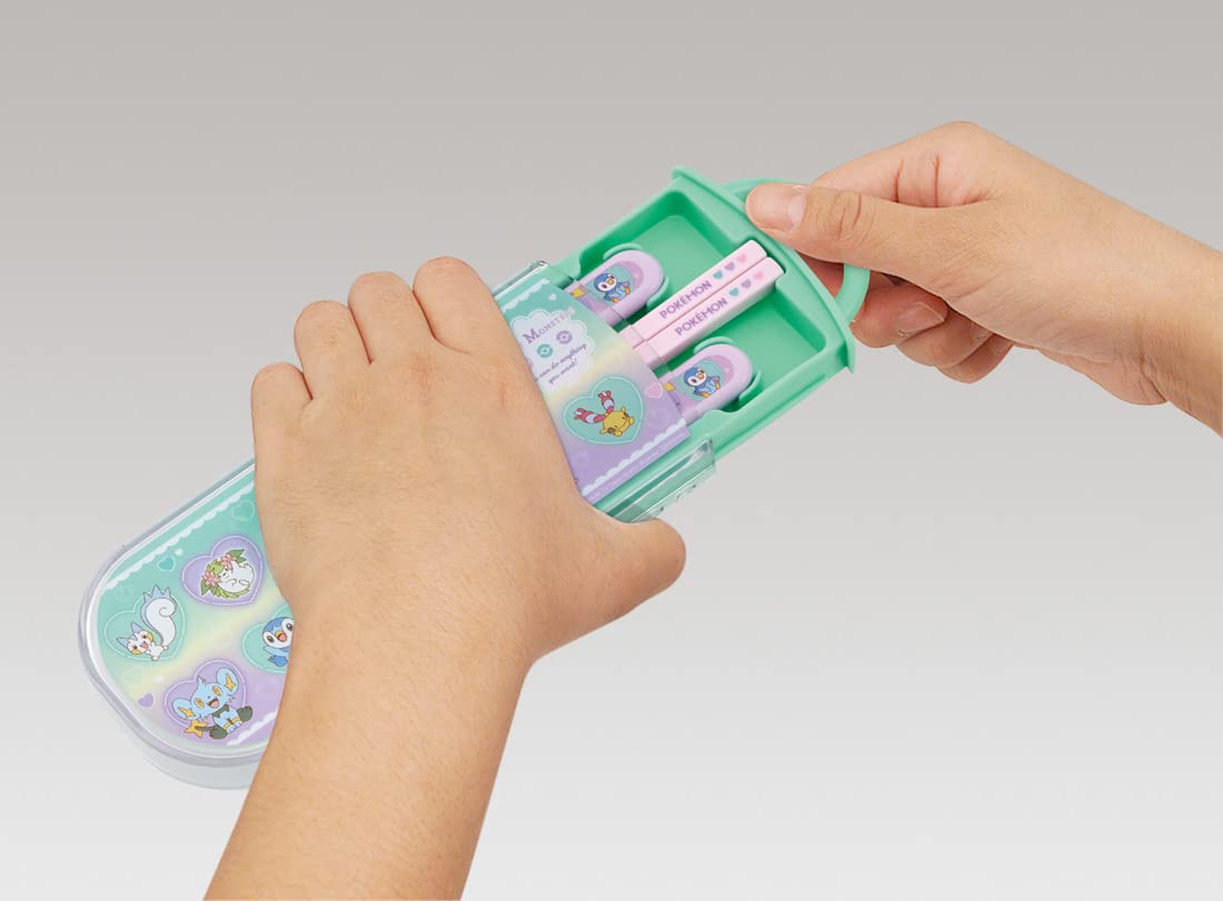 Skater Pokemon Heart Trio Set - Kids Antibacterial Lunch Box Chopsticks Spoon and Fork - Made in Japan- Japan Figure Store - #1 Bring To You The Best Japanese Goods