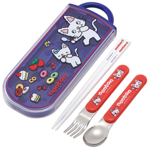 Skater Japanese-made Children's Antibacterial Trio Set - Fork Spoon Chopsticks Nontan Tacc2Ag-A- Japan Figure Store - #1 Bring To You The Best Japanese Goods
