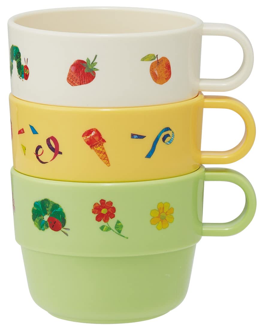 Skater Kids Set of 3 Cups Very Hungry Caterpillar Theme Made in Japan KS31-A- Japan Figure Store - #1 Bring To You The Best Japanese Goods
