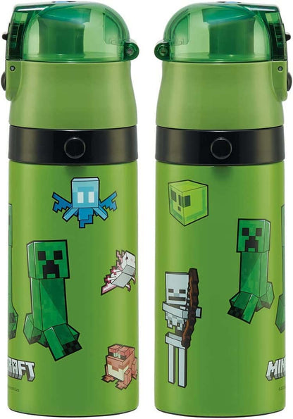 Skater Kids Stainless Steel Water Bottle 420ml Cup 350ml Drink Lightweight Insulated Minecraft Design- Japan Figure Store - #1 Bring To You The Best Japanese Goods