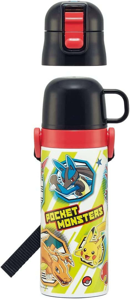 Skater Stainless Steel 470ml Water Bottle For Boys: Pokemon-Themed Lightweight Thermal Insulation Cute Kids Sport Bottle- Japan Figure Store - #1 Bring To You The Best Japanese Goods
