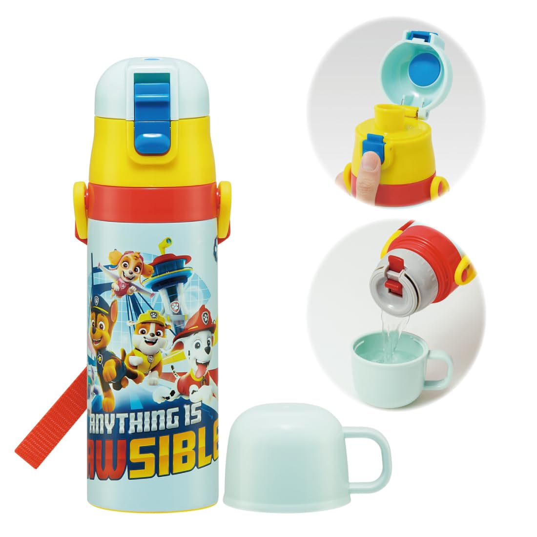 Skater Kids Paw Patrol 23 Stainless Steel Water Bottle 470ml Direct & 430ml Cup Drinking Thermal Lightweight- Japan Figure Store - #1 Bring To You The Best Japanese Goods