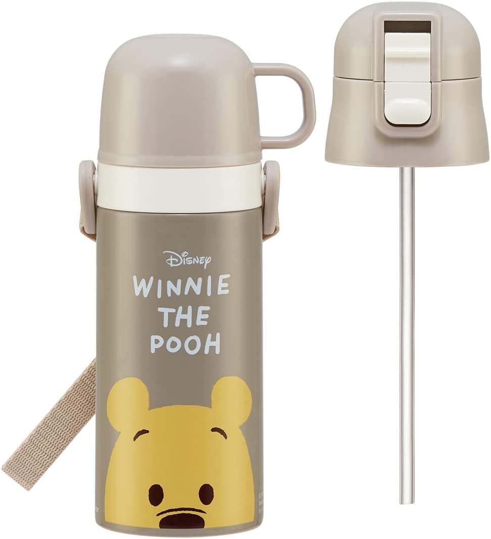 Skater Winnie The Pooh Kids Stainless Steel Water Bottle 410ml Thermal Insulation Lightweight for Girls- Japan Figure Store - #1 Bring To You The Best Japanese Goods