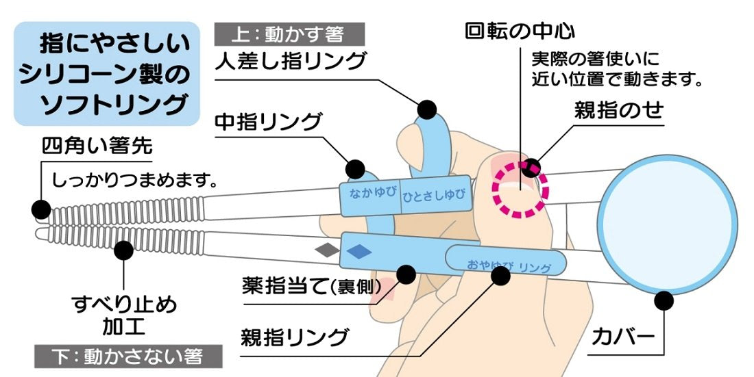 Skater Kids Training Chopsticks 14cm Ages 2-7 Right-Handed Square Tips Inai Inai Baa- Japan Figure Store - #1 Bring To You The Best Japanese Goods