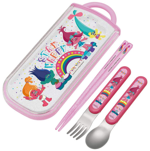 Skater Trio Set for Children - Trolls Themed Fork Spoon Chopsticks - Made in Japan TCS1AM- Japan Figure Store - #1 Bring To You The Best Japanese Goods