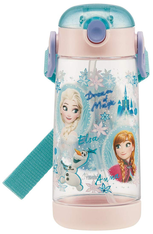 Skater Disney Frozen Girls 480ml Clear Water Bottle with Straw - Children's PDSH5- Japan Figure Store - #1 Bring To You The Best Japanese Goods