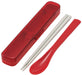Skater Antibacterial Slim Chopsticks and Spoon Set 18cm Cherry Red for Adults Women - Cac1Aag-A- Japan Figure Store - #1 Bring To You The Best Japanese Goods
