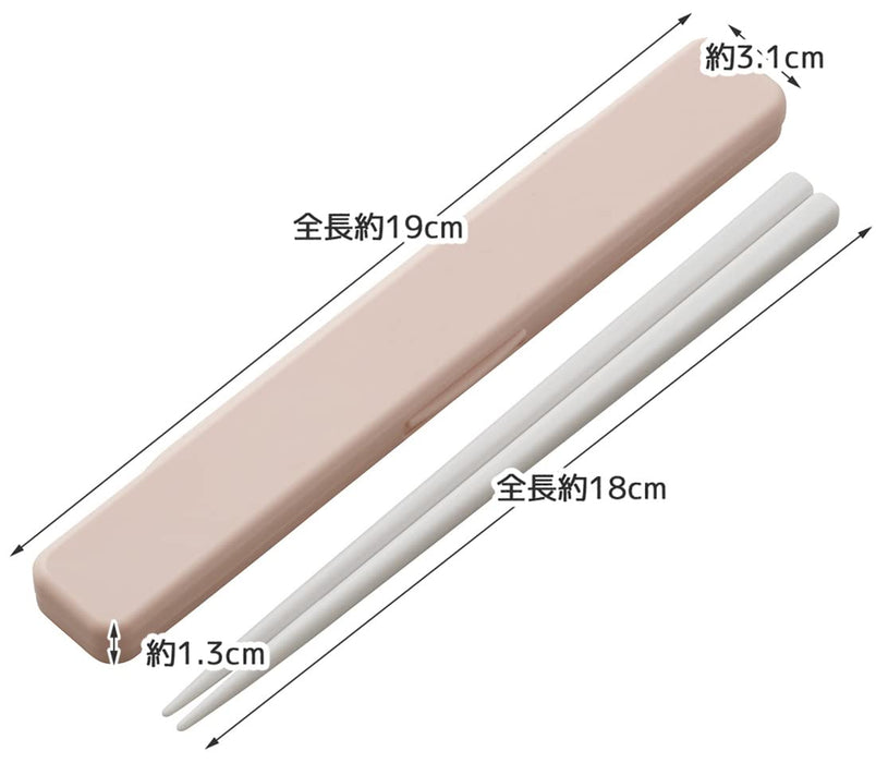 Skater Antibacterial 18cm Chopsticks and Case Set Made in Japan Dull Pink - ABC3AG-A- Japan Figure Store - #1 Bring To You The Best Japanese Goods