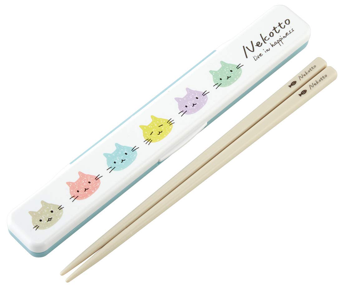 Skater 18cm Silver Ion Antibacterial Chopsticks and Case Set Colorful Nekotto Made in Japan- Japan Figure Store - #1 Bring To You The Best Japanese Goods