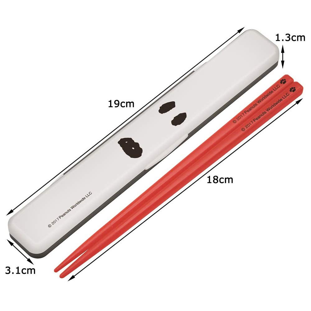 Skater Snoopy Face Chopsticks and Case Set 18cm Peanuts Made in Japan- Japan Figure Store - #1 Bring To You The Best Japanese Goods