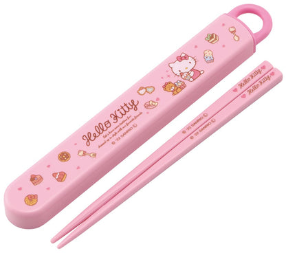 Skater Hello Kitty Candy Chopsticks & Case Set 16.5cm Antibacterial for Children Made in Japan- Japan Figure Store - #1 Bring To You The Best Japanese Goods