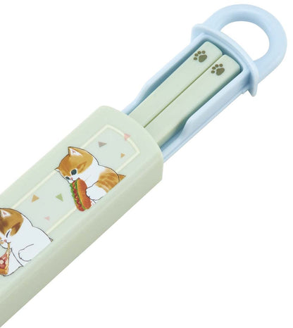 Skater Kid's Chopstick and Case Set Mofusand 16.5cm Antibacterial Made in Japan- Japan Figure Store - #1 Bring To You The Best Japanese Goods
