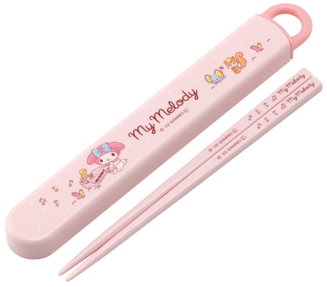 Skater My Melody Sanrio 16.5cm Chopsticks & Case Set Antibacterial for Girls Made in Japan- Japan Figure Store - #1 Bring To You The Best Japanese Goods