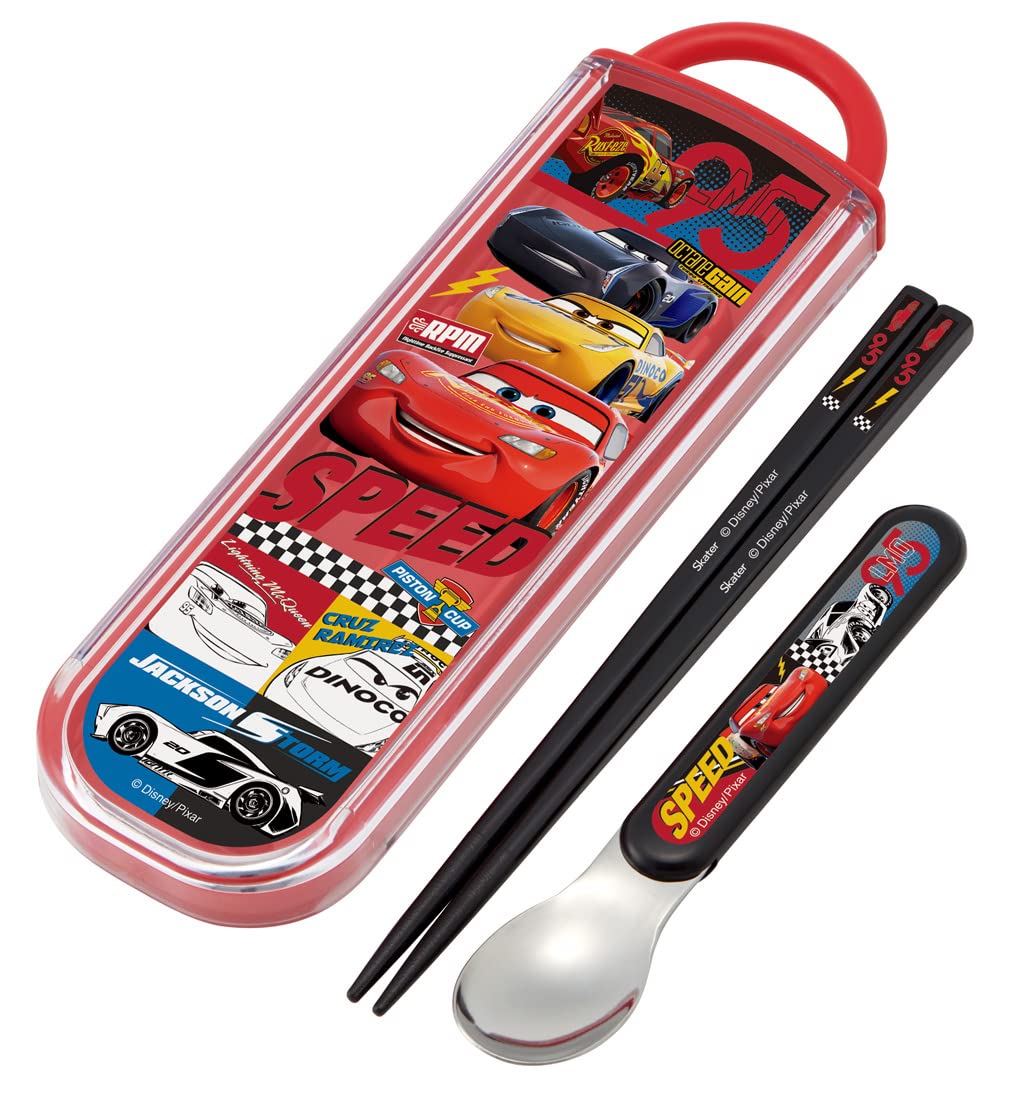 Skater Disney Cars 22 Chopsticks & Spoon Set Antibacterial Made in Japan- Japan Figure Store - #1 Bring To You The Best Japanese Goods
