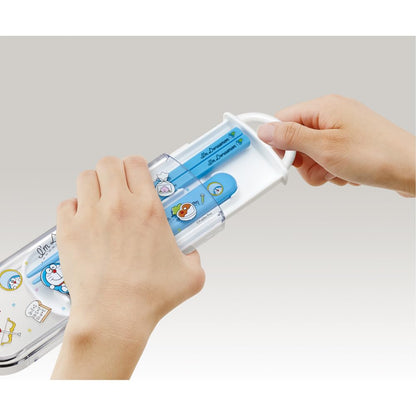 Skater Doraemon Antibacterial Chopsticks and Spoon Set Line Design Japan