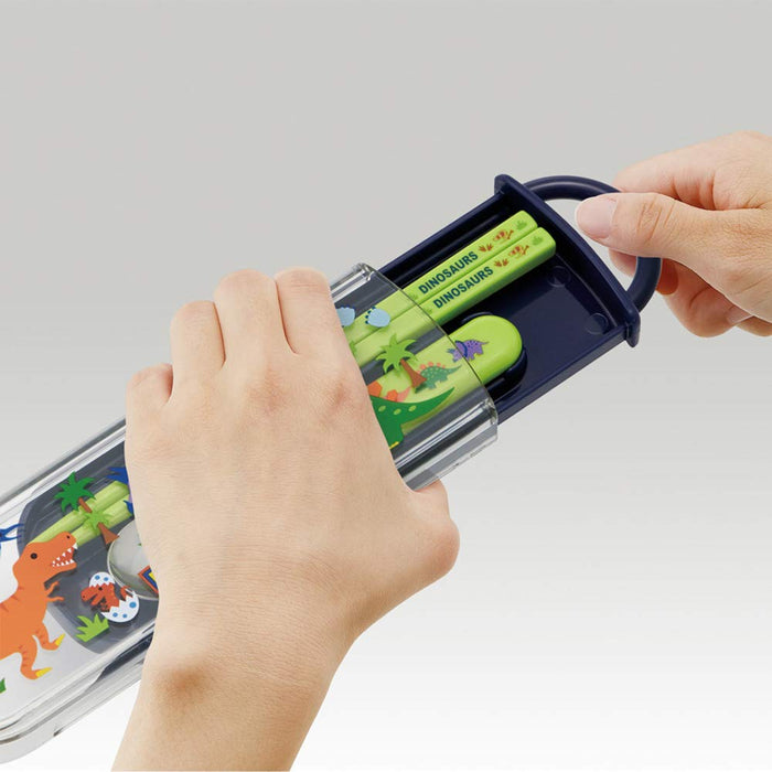 Skater Dinosaur Chopsticks and Spoon Set Made in Japan - CCA1- Japan Figure Store - #1 Bring To You The Best Japanese Goods