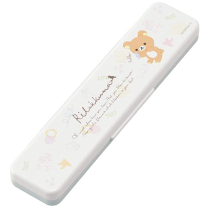 Skater Rilakkuma Floral Pattern Chopsticks and Spoon Set - Model CCS3SA- Japan Figure Store - #1 Bring To You The Best Japanese Goods