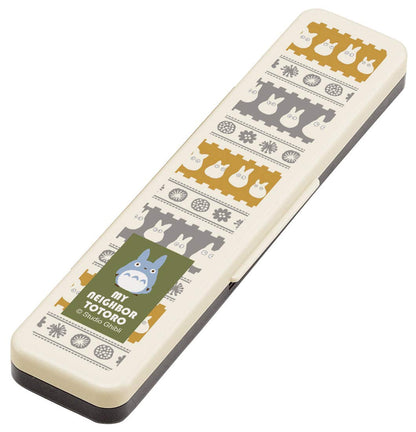 Skater My Neighbor Totoro Silver Antibacterial Chopsticks & Spoon Set 18cm - Made in Japan- Japan Figure Store - #1 Bring To You The Best Japanese Goods