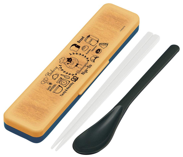 Skater Silver Ion Ag+ Antibacterial Chopsticks and Spoon Set Nya-Go 18cm - Made in Japan- Japan Figure Store - #1 Bring To You The Best Japanese Goods