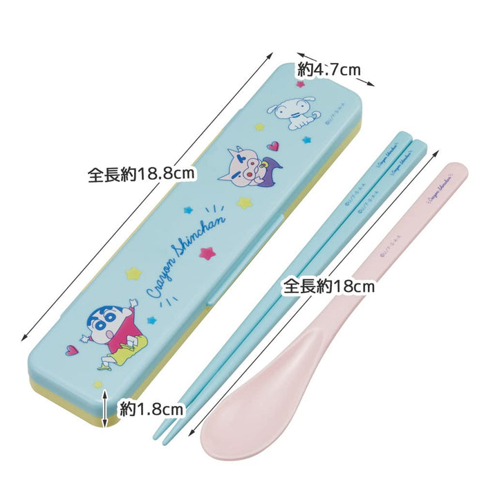 Skater Chopsticks and Spoon Set 18cm Antibacterial Crayon Shin-Chan Made in Japan- Japan Figure Store - #1 Bring To You The Best Japanese Goods