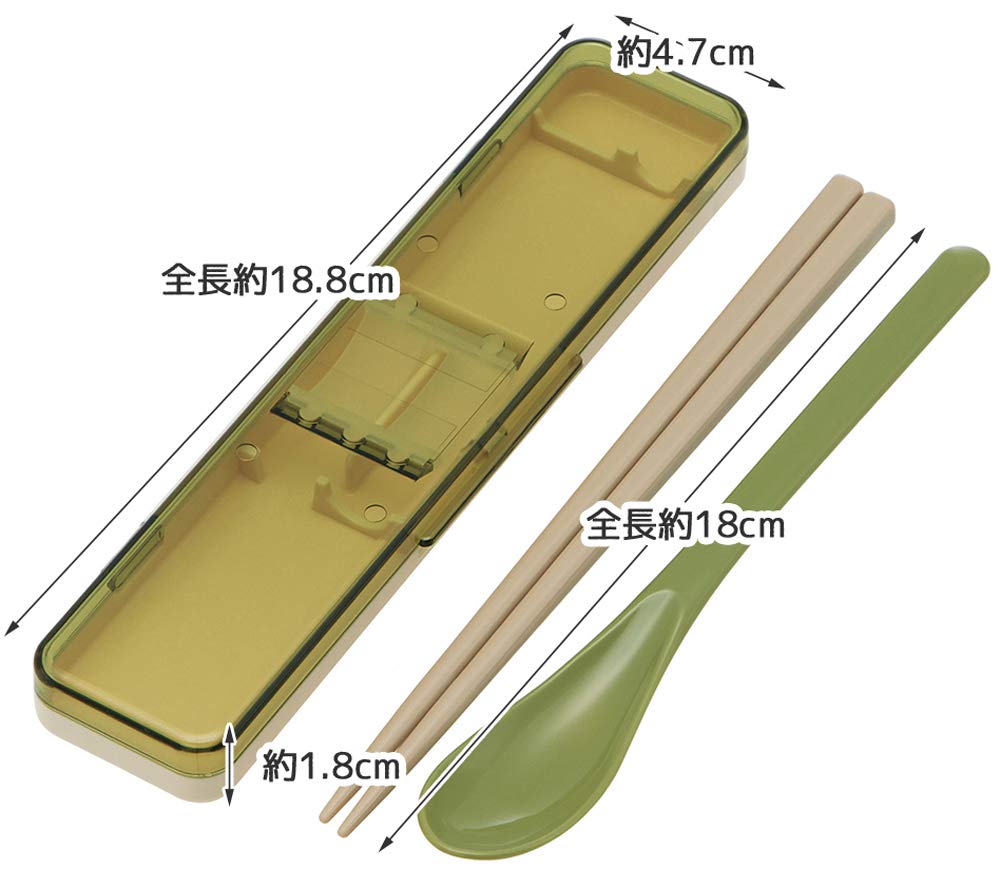 Skater 18cm Silver Ion Antibacterial Chopsticks & Spoon Set Retro French Green Made in Japan- Japan Figure Store - #1 Bring To You The Best Japanese Goods
