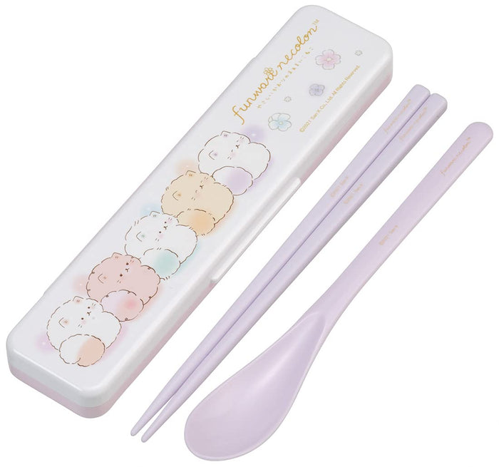 Skater 18cm Silver Ion Ag+ Antibacterial Chopsticks and Spoon Set Nekoro - Made in Japan- Japan Figure Store - #1 Bring To You The Best Japanese Goods