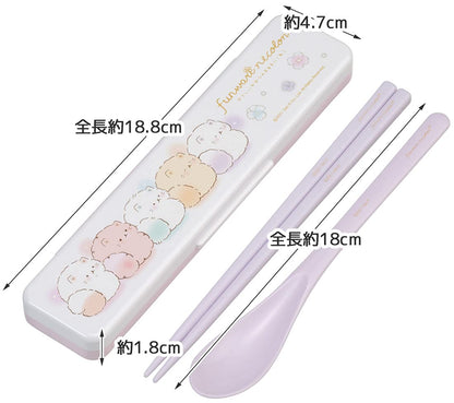 Skater 18cm Silver Ion Ag+ Antibacterial Chopsticks and Spoon Set Nekoro - Made in Japan- Japan Figure Store - #1 Bring To You The Best Japanese Goods