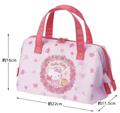 Skater Cooling Lunch Bag Hello Kitty Flower Wreath Sanrio Kga1-A Purse- Japan Figure Store - #1 Bring To You The Best Japanese Goods