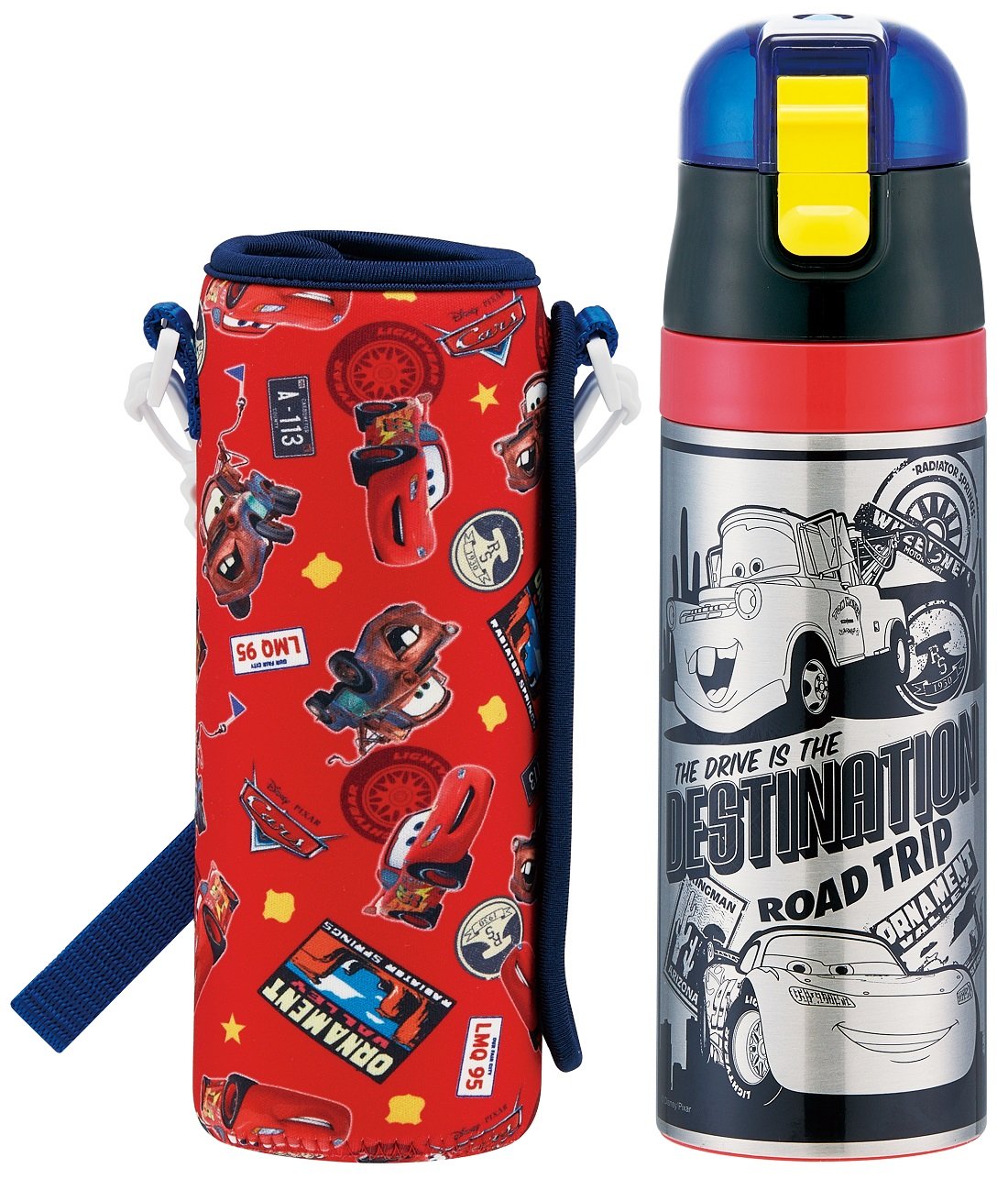 Skater Stainless Steel Water Bottle with Cover Disney Cars 17 470ml- Japan Figure Store - #1 Bring To You The Best Japanese Goods