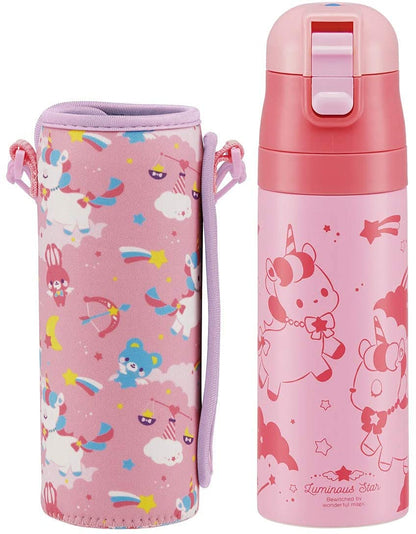 Skater Unicorn Girl Stainless Steel Direct Drinking Water Bottle 470Ml with Cover- Japan Figure Store - #1 Bring To You The Best Japanese Goods