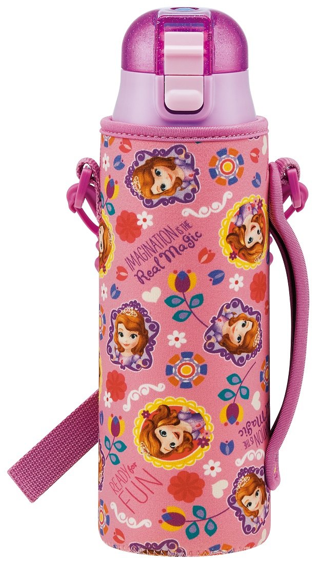 Skater Disney Sofia 17 Stainless Steel Water Bottle 580ml with Cover Ksdc6- Japan Figure Store - #1 Bring To You The Best Japanese Goods