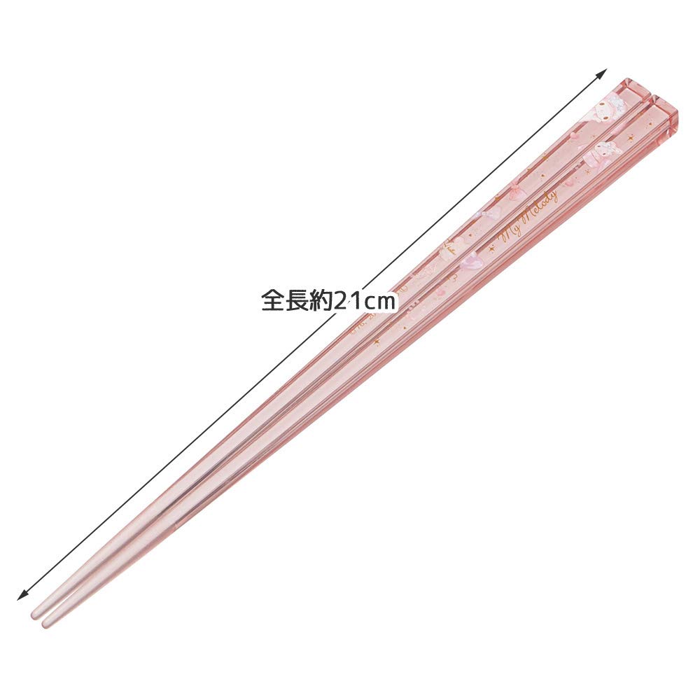 Skater 21cm My Melody Happiness Girl Sanrio Durable and Dishwasher Safe Acrylic Chopsticks- Japan Figure Store - #1 Bring To You The Best Japanese Goods