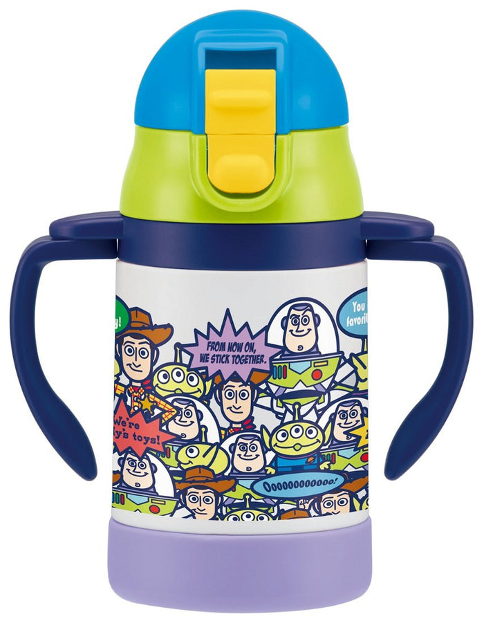 Skater Toy Story Kids 240ml Stainless Steel Water Bottle with Double Handles & Straw- Japan Figure Store - #1 Bring To You The Best Japanese Goods