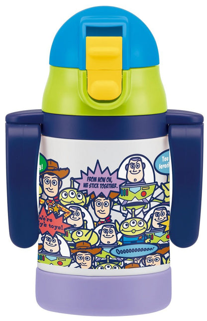 Skater Toy Story Kids 240ml Stainless Steel Water Bottle with Double Handles & Straw- Japan Figure Store - #1 Bring To You The Best Japanese Goods