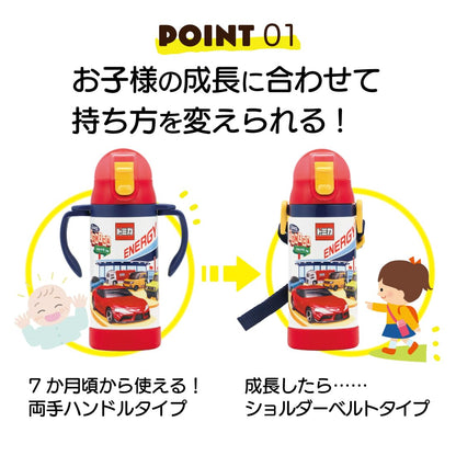 Skater 350ml Tomica Stainless Steel Water Bottle with Straw – Double-Handed Baby Mug- Japan Figure Store - #1 Bring To You The Best Japanese Goods