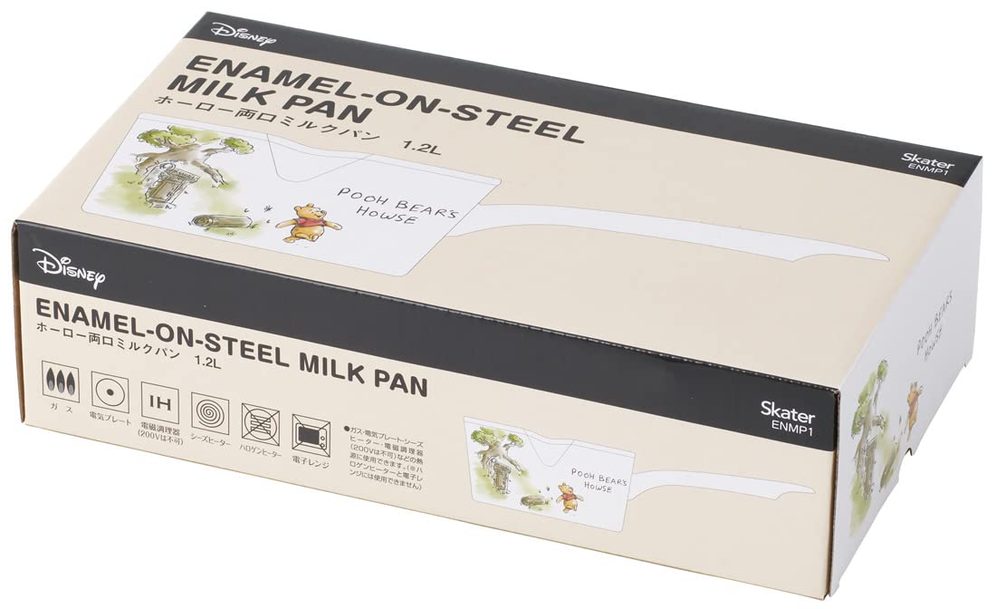 Skater 15cm Disney Winnie The Pooh Enamel Double-Spout Milk Pan 1.2L - ENMP1-A- Japan Figure Store - #1 Bring To You The Best Japanese Goods