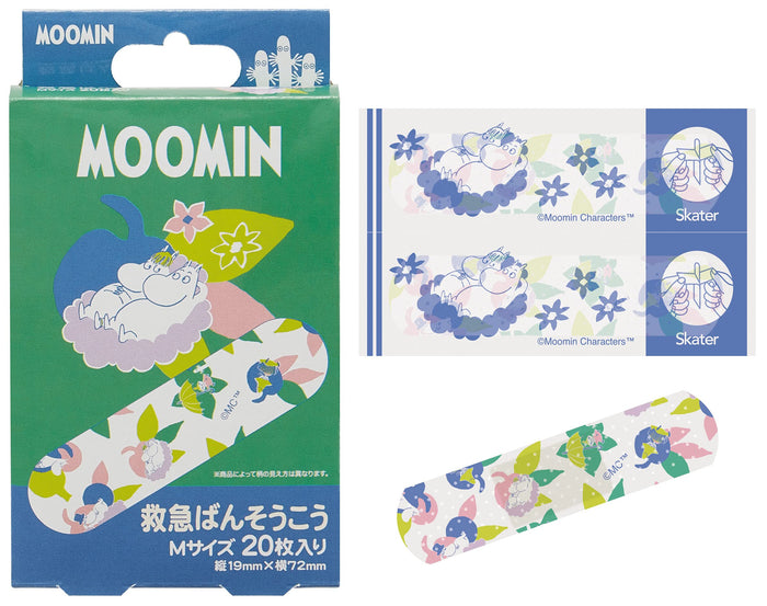 Skater Moomin Medium Size First Aid Bandages 20 Pieces - Made in Japan- Japan Figure Store - #1 Bring To You The Best Japanese Goods