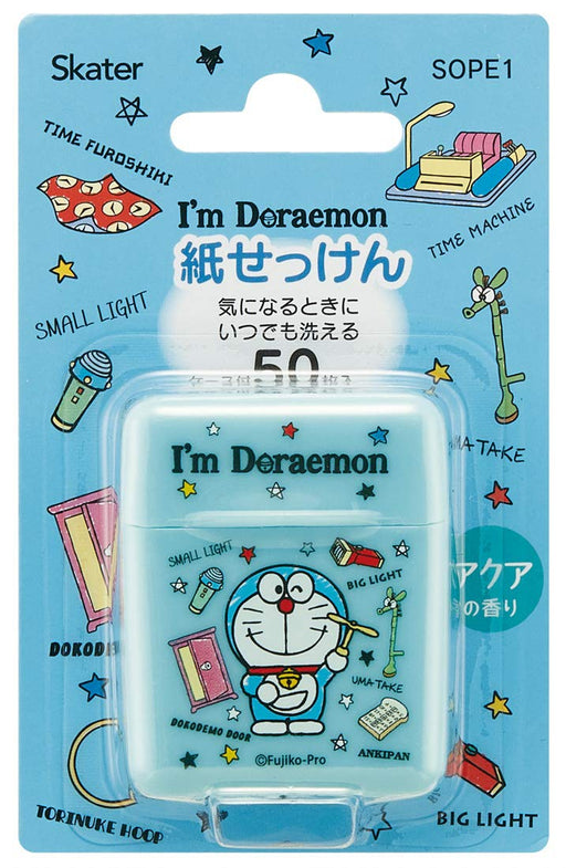 Skater Doraemon Aqua Scent Portable Hand Soap Paper 50 Sheets with Case- Japan Figure Store - #1 Bring To You The Best Japanese Goods
