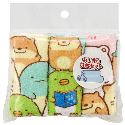 Skater Sumikko Gurashi Camping Hand Towel 3-Pack - Oac1T Model- Japan Figure Store - #1 Bring To You The Best Japanese Goods