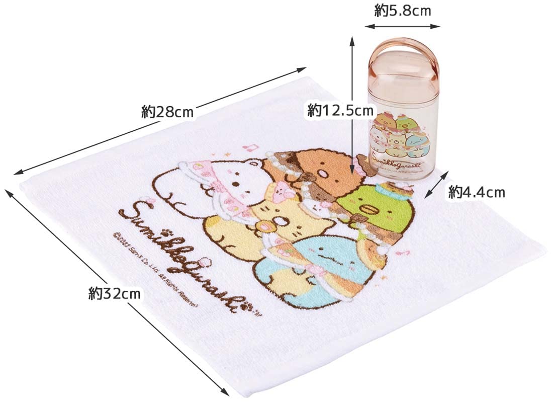 Skater Sumikko Gurashi Sweets Shop Hand Towel 32 x 30.5cm with Case - OA5AG-A- Japan Figure Store - #1 Bring To You The Best Japanese Goods