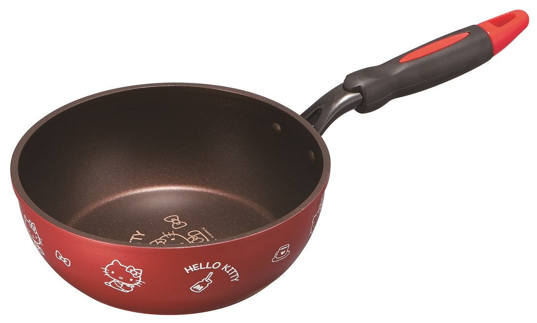 Skater 20cm Diamond Coated Deep Frying Pan Ih Gas Stove Compatible Hello Kitty Design- Japan Figure Store - #1 Bring To You The Best Japanese Goods