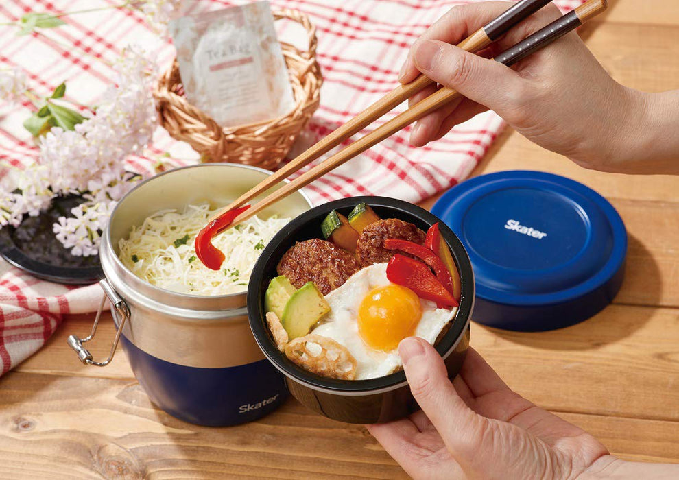 Skater Stainless Steel Lunch Box 550ml Insulated Rice Bowl Silver STLBD6-A- Japan Figure Store - #1 Bring To You The Best Japanese Goods