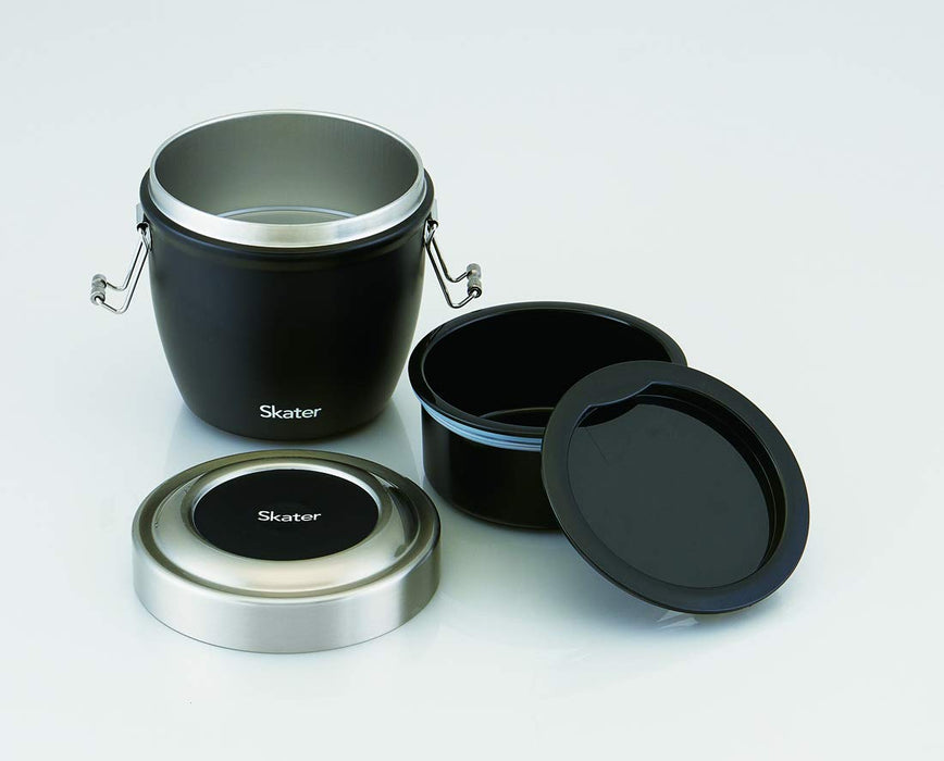 Skater Black Stainless Steel 550ml Rice Bowl Shaped Insulated Lunch Box - Stlbd6-A- Japan Figure Store - #1 Bring To You The Best Japanese Goods