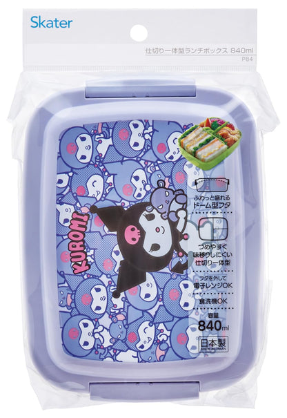 Skater Kids Lunch Box 840Ml Dome Shape Divider Kuromi Ushirou Shiro Japan