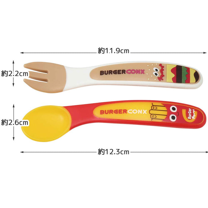Skater Kids Burger Mix Spoon & Fork Set 12Cm - Skater Sfb2- Japan Figure Store - #1 Bring To You The Best Japanese Goods