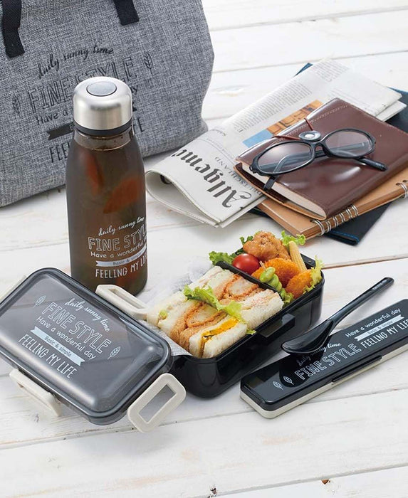 Skater Black Linen-Style Cooling Purse Lunch Bag Fits Large Boxes Size 26x13x19 cm Kgaj2- Japan Figure Store - #1 Bring To You The Best Japanese Goods