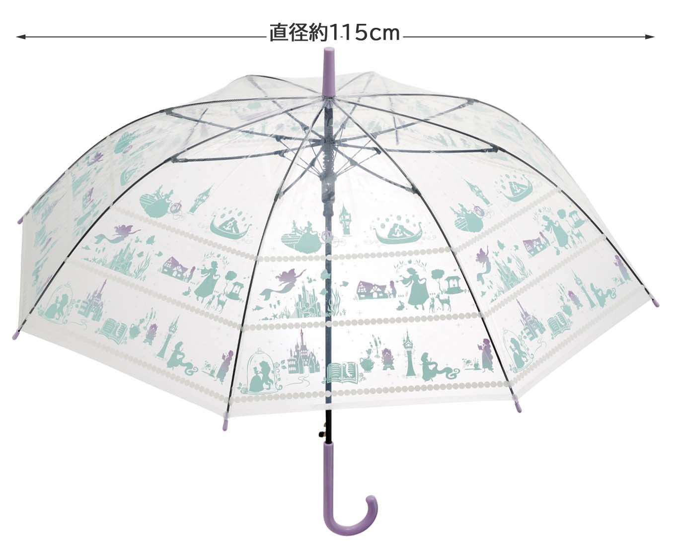 Skater Disney Princess Adult Long Vinyl Umbrella - 60cm- Japan Figure Store - #1 Bring To You The Best Japanese Goods