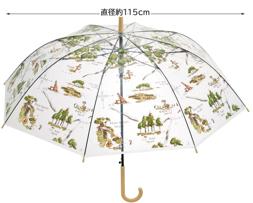 Skater Disney Winnie The Pooh Adult Vinyl Long Umbrella 60cm UBV4-A- Japan Figure Store - #1 Bring To You The Best Japanese Goods