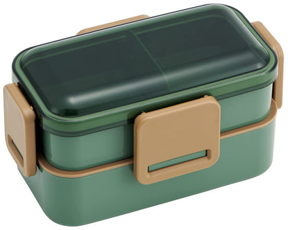Skater Antibacterial 2-Tier Lunch Box 600ml Sage Green Soft Serve Domed Lid for Women Made in Japan- Japan Figure Store - #1 Bring To You The Best Japanese Goods